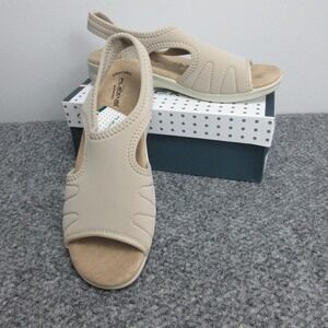 Flexus Nyaman Sandals Womens Size 10.5 Beige Slingback Comfort Made Italy NWB